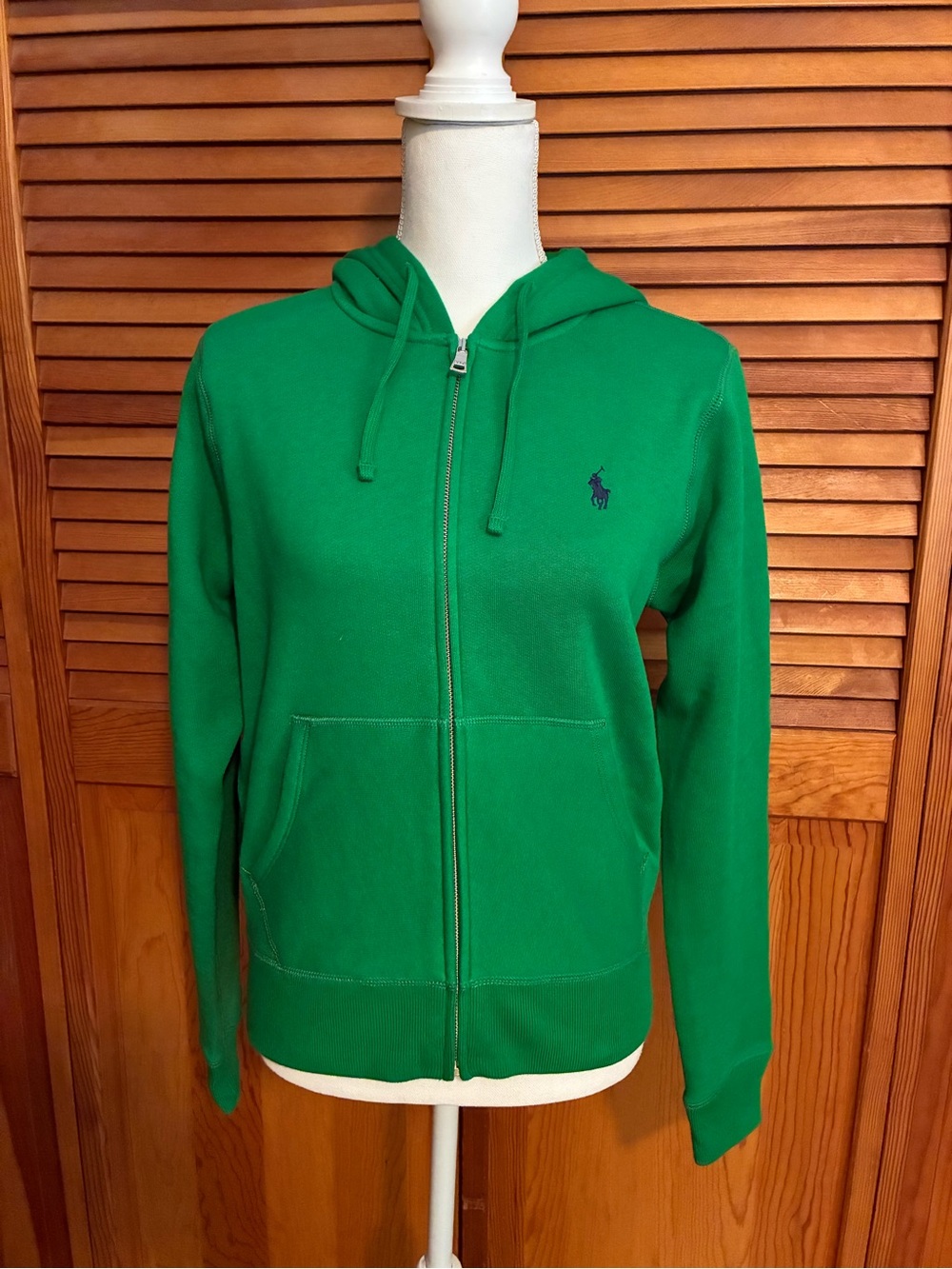 Ralph Lauren Green Full-Zip Hoodie with Pony Logo
